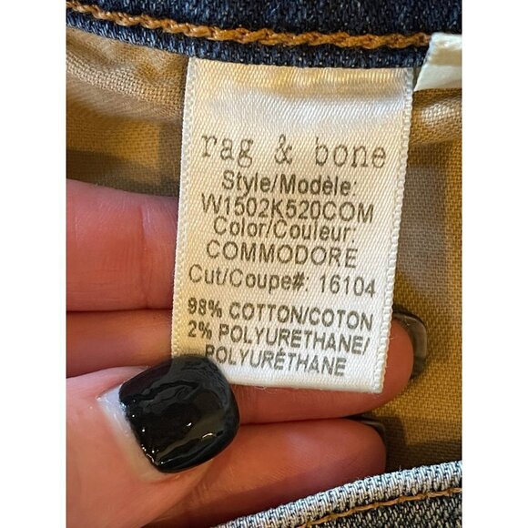 Rag & Bone Blue Commodore Medium Wash Distressed Skinny Jeans‎ Size 27 - Picture 10 of 12